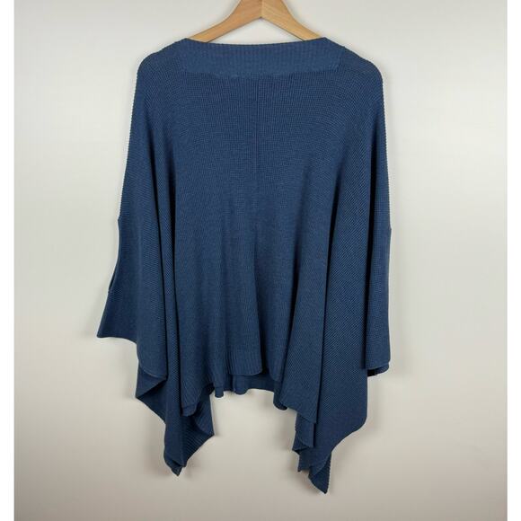 Soft Surroundings Womens Blue Poncho One Size | Oversized Flowy Classic Mature - Picture 7 of 9